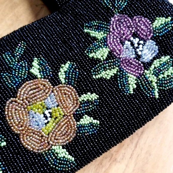 Vintage Christiana Floral Micro Bead Evening Bag - Picture 6 of 11